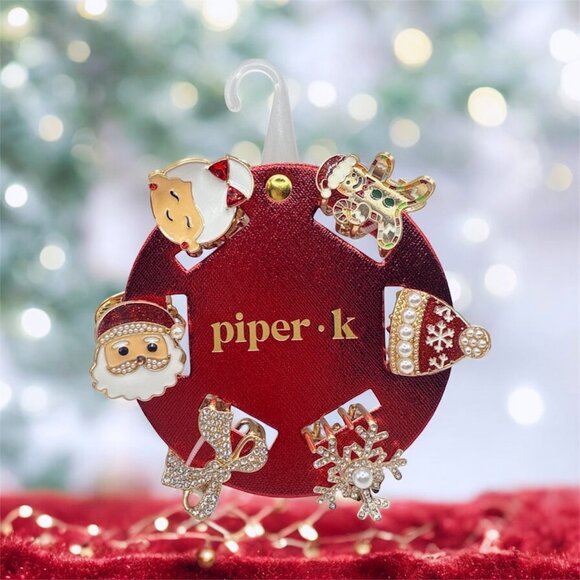 NEW 3x Piper K - Christmas Winter Rhinestone & Pearl Embellished Mini Claw Clips - Picture 2 of 5